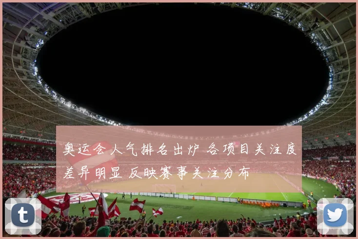 奥运会人气排名出炉 各项目关注度差异明显 反映赛事关注分布